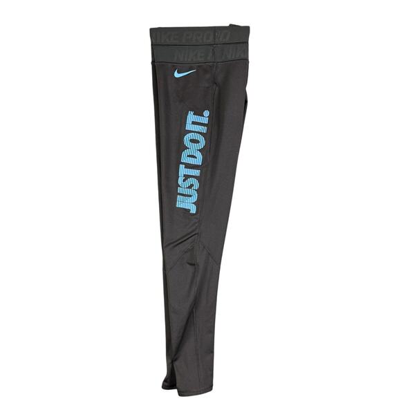 Nike Pro Combat Activewear Compression‎ High Waist Tights JDI Black Blue Small - Picture 1 of 11
